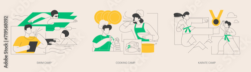 Summer programs for kids abstract concept vector illustrations.