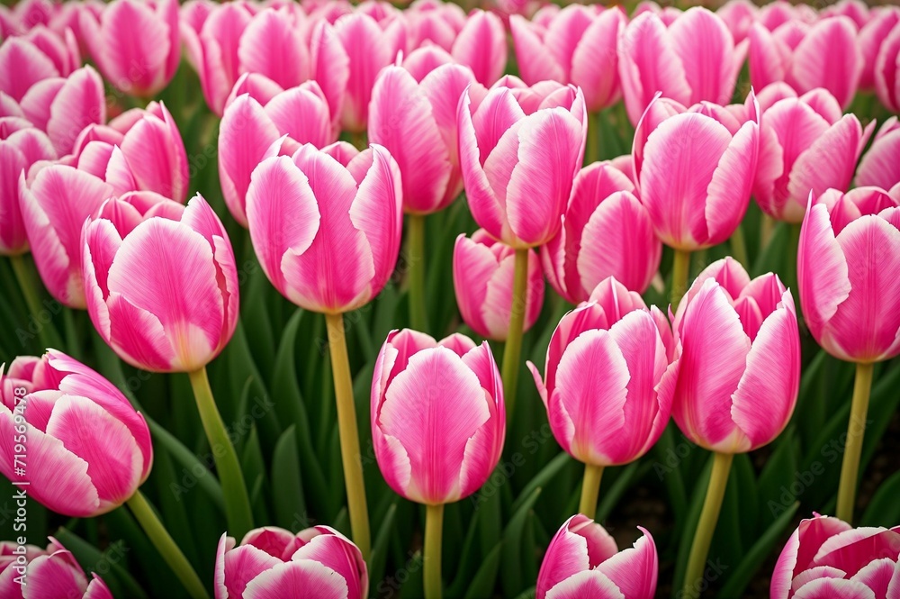 Pink tulips in the garden. Spring flowers. Tulips background. Pink tulips in the garden. Spring flowers. Tulips background.