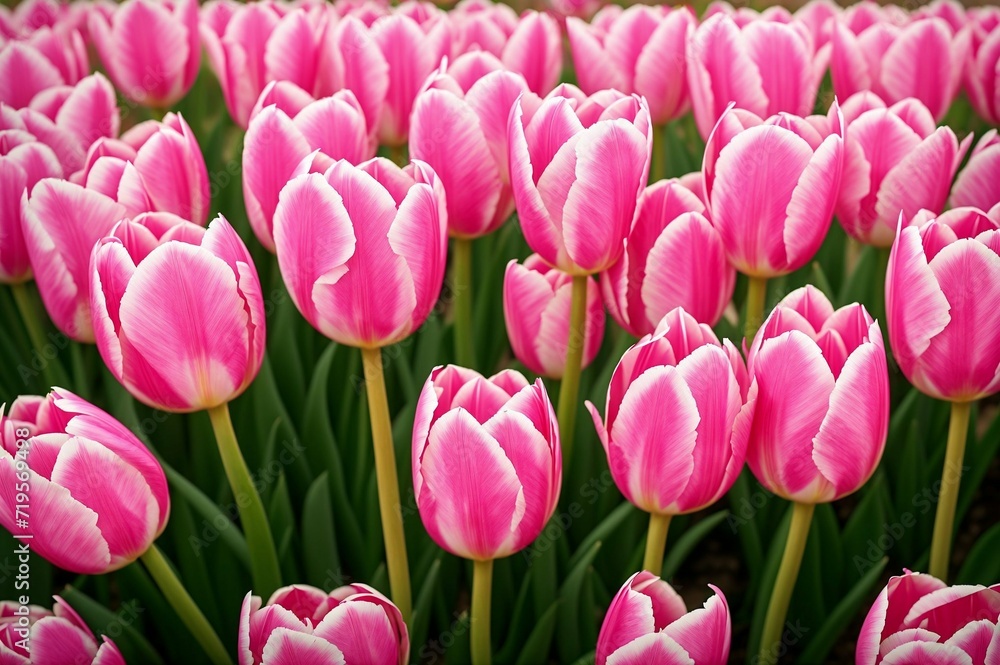 Pink tulips in the garden. Spring flowers. Tulips background. Pink tulips in the garden. Spring flowers. Tulips background.