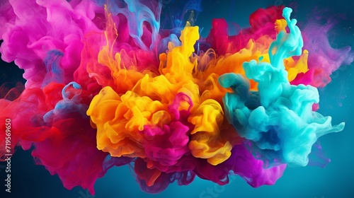 A panoramic, high-definition background of an explosive color splash on paper, creating a widescreen display of abstract hues