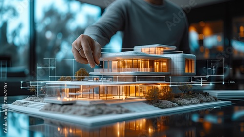 Company Futuristic Home Showcase Holographic Rendering gigapixel art scale