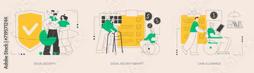 State allowance abstract concept vector illustrations.