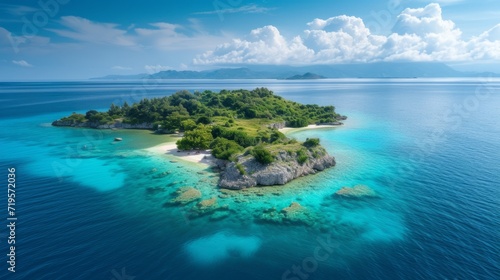 Small island surrounded by crystal-clear waters © Zaria