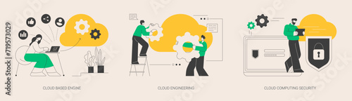 Data storage abstract concept vector illustrations.