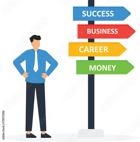 Success strategy and plan ahead to win business competition, Leadership vision or looking for opportunity and competitor analysis concept,  © BinikSol