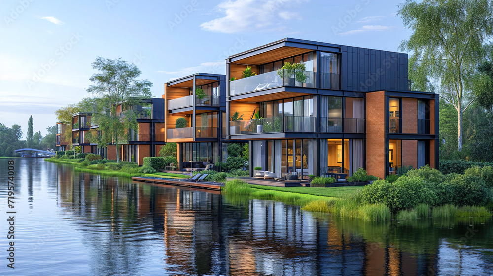 A New Residential Area with Condominiums and Apartments Properties by the Waterfront in Offenbach Main Harbor A New Residential Area with Condominiums and Apartments Properties by the Waterfront in Offenbach Main Harbor