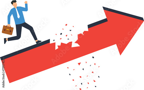 Stock market panic sell or investor sell all assets and run away from financial crisis and business loss concept,
