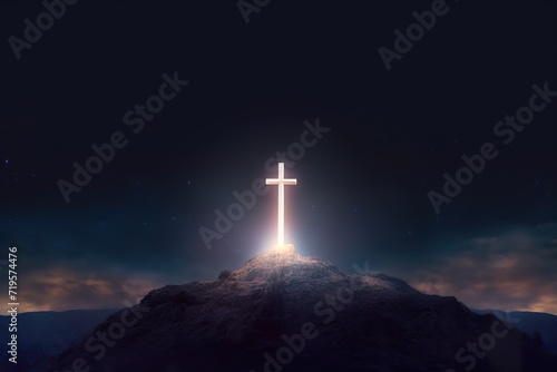 minimalistic design Way to heaven. Humility and encouragement. Divine Light and Holy Cross,
