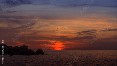 Colorful cloudy sky at sunset. Gradient color. Sky texture, abstract nature background in Phuket Thailand