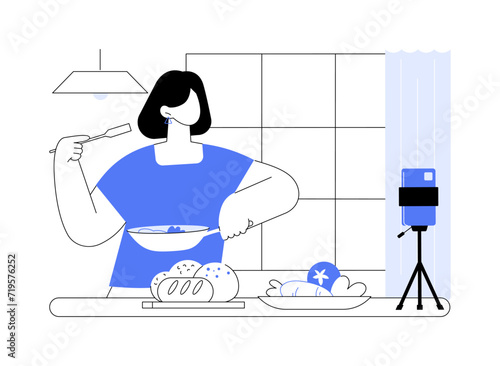 Filming cooking classes isolated cartoon vector illustrations.