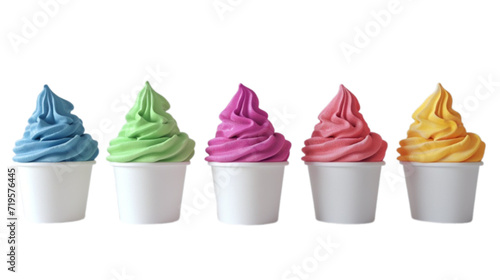Colorful Ice cream summer set in 3d png transparent no background. Created using generative AI.