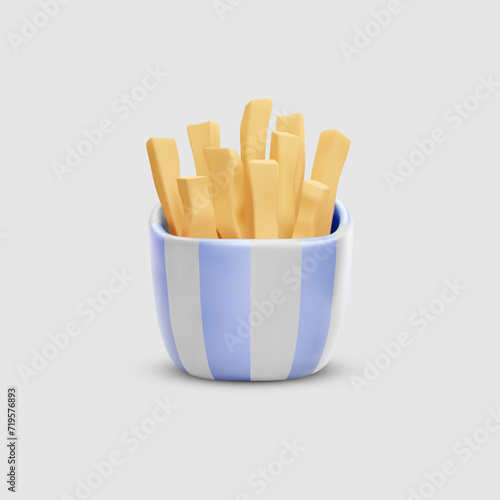 french fries on a white background