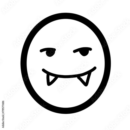 Doodle Emoji face icon set. Hand drawn sketch style. Emoji with different emotion mood, happy, sad, smile face. Comic line art vector illustration.