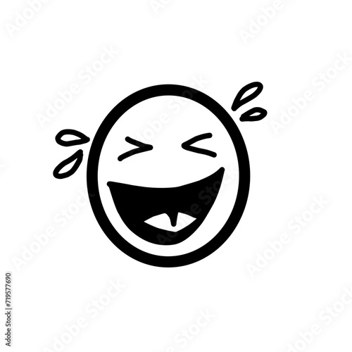 Doodle Emoji face icon set. Hand drawn sketch style. Emoji with different emotion mood, happy, sad, smile face. Comic line art vector illustration.