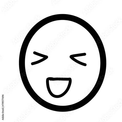 Doodle Emoji face icon set. Hand drawn sketch style. Emoji with different emotion mood, happy, sad, smile face. Comic line art vector illustration.