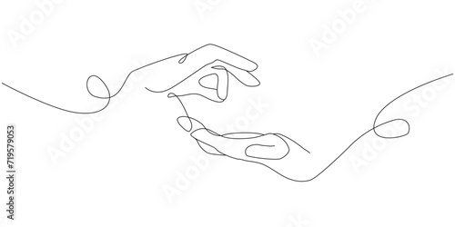 Vector one line art illustrations of buddha hands. Continuous line art of Buddha silhouette for spa logo, symbol of Lord Buddha and Vesak day.