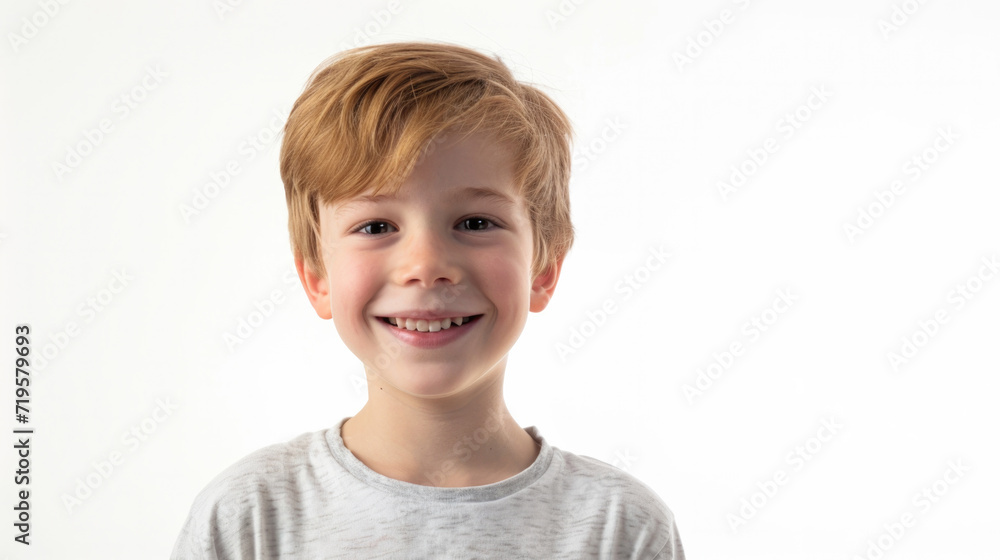 Smiling boy in casuals against white background Smiling boy in casuals against white background