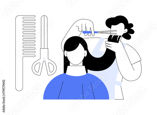 Salon haircut isolated cartoon vector illustrations.