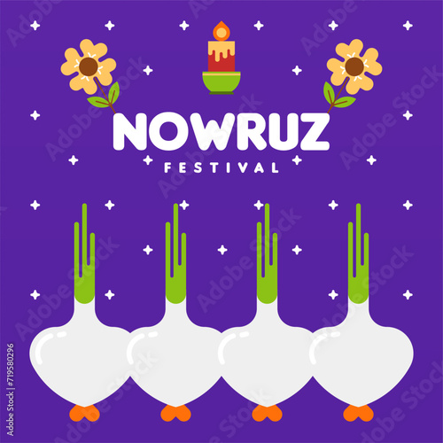 Happy nowruz instagram posts collection. Happy nowruz festival background illustration