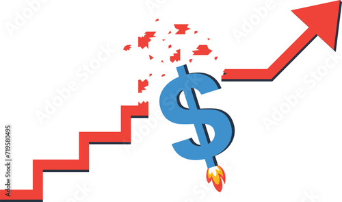 Financial instability and uncertainty or unstable investment market, Risky situation or economic recession and crisis or bankruptcy concept,

