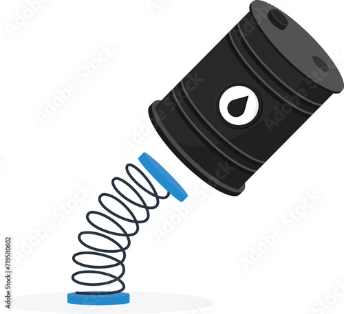 Oil price crisis and high oil price crisis and risk from energy or oil company stock or loss from commodity price volatility concept,
