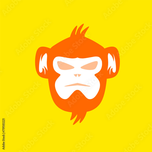 Cartoon monkey head character illustration