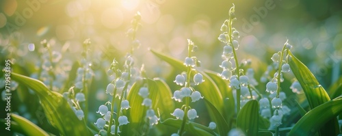 Valley lily background, spring