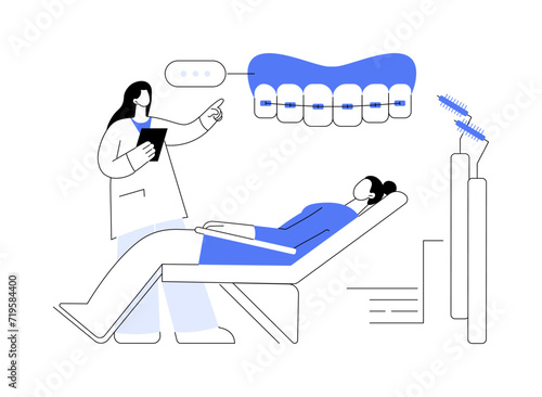 Braces hygiene abstract concept vector illustration.