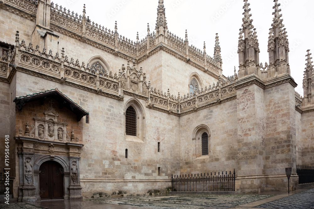 View of the old building - royal chapel-tomb of the Catholic Kings. La Capilla Real de Granada. Spain.