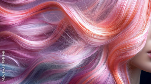 An abstract blend of rich hair colors swirled together artistically