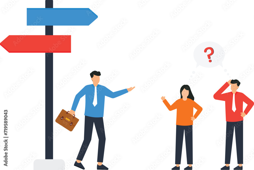 Business decision making and direction for business success concept,
Business decision making and direction for business success concept,