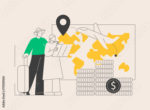 Retirement travel abstract concept vector illustration.