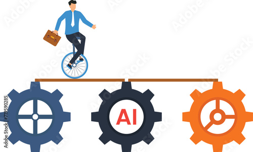 Revolutionize productivity or incorporating AI into workflow AI into workflow or artificial intelligence concept,
