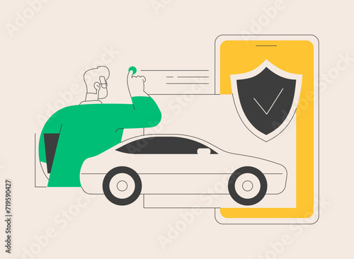 On-demand insurance abstract concept vector illustration.