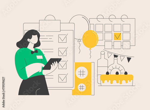 Event management abstract concept vector illustration.