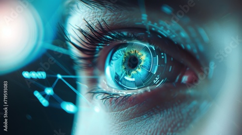 Human Eyes with Advanced Machines, Depicting Human Augmentation and the Evolution of Cyborg Technology
