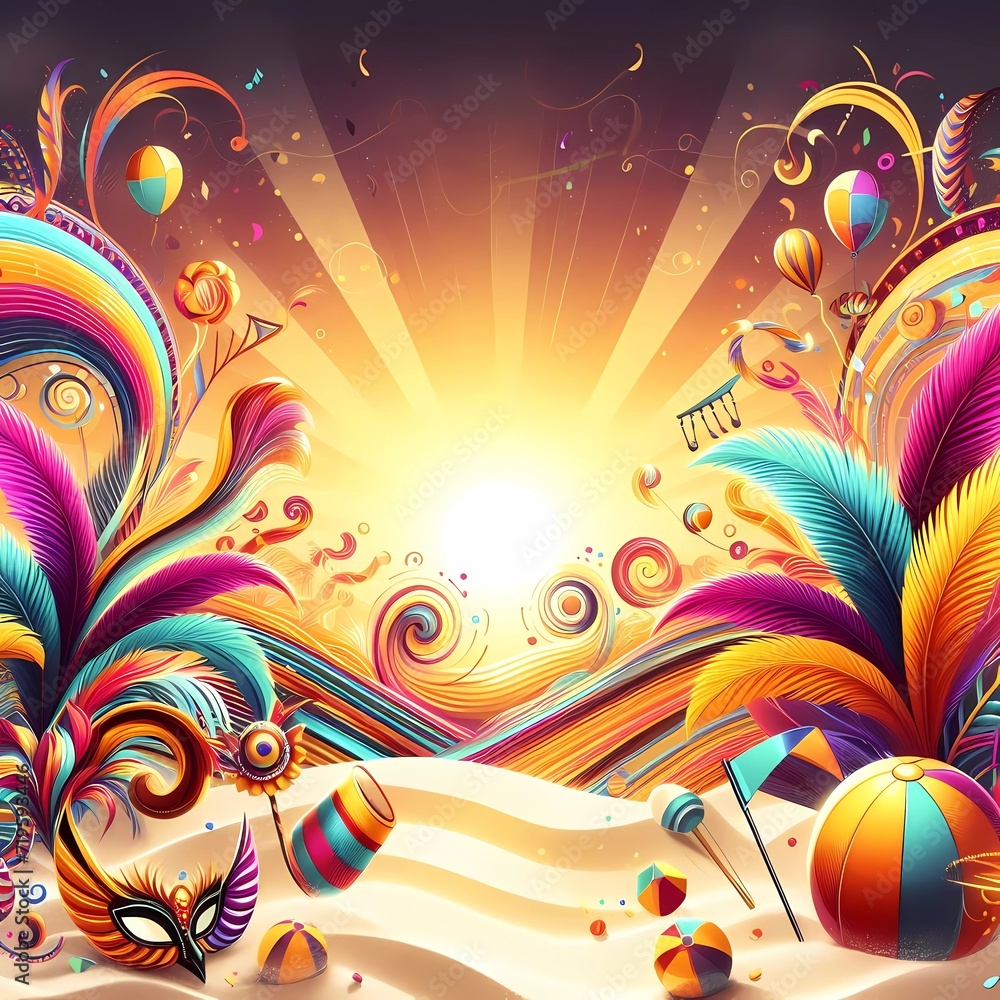 Background Vibrant Colors of Brazilian Carnival