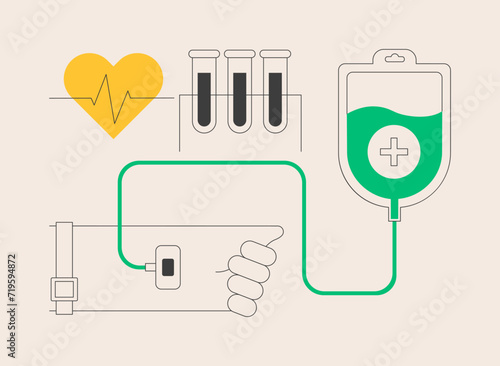 Blood donation abstract concept vector illustration.
