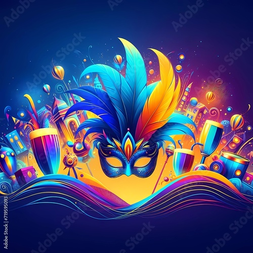 Background Vibrant Colors of Brazilian Carnival