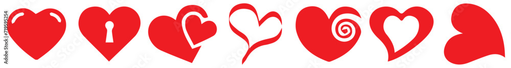 Heart, love, romance or valentine's day red vector icon for apps and websites Heart, love, romance or valentine's day red vector icon for apps and websites