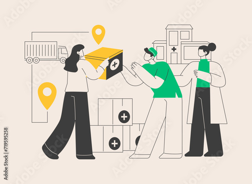 Humanitarian aid abstract concept vector illustration.
