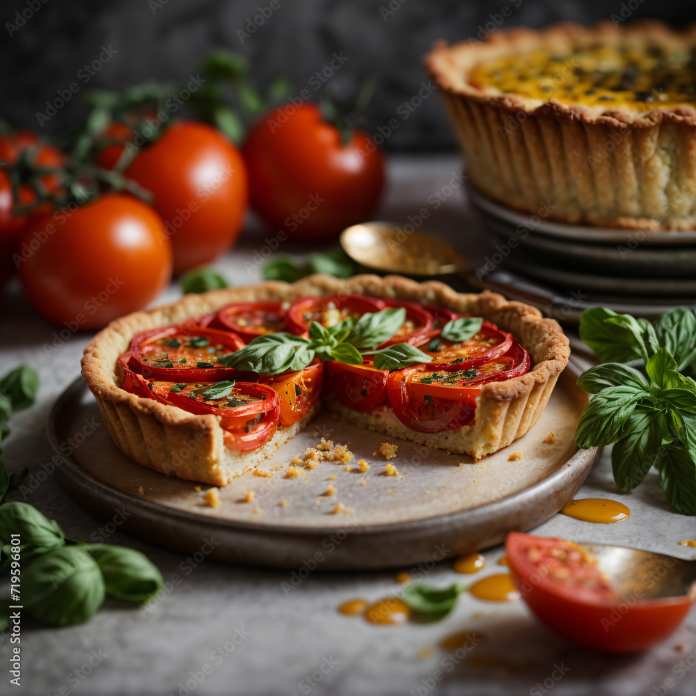 Provencal Tomato Tart - Savory Medley of Fresh Tomatoes with Zesty Dijon Mustard Provencal Tomato Tart - Savory Medley of Fresh Tomatoes with Zesty Dijon Mustard
