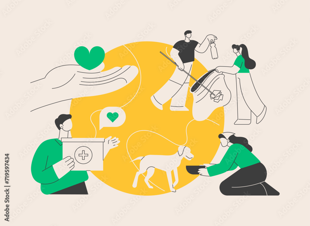 Volunteering abstract concept vector illustration.