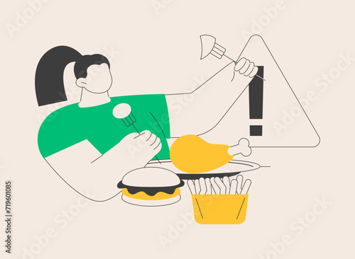 Child obesity and overweight abstract concept vector illustration.