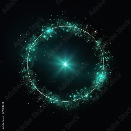 Jade glitter circle of light shine sparkles and platinum spark particles 