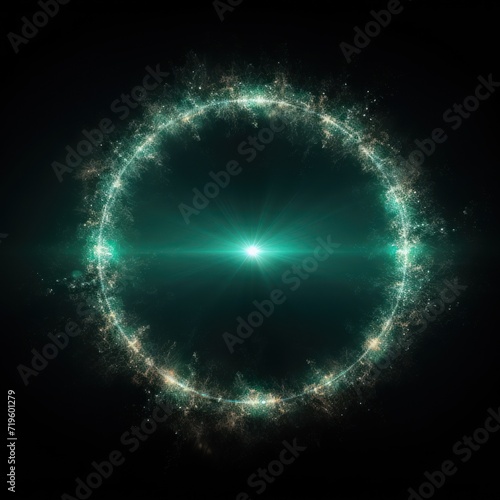 Jade glitter circle of light shine sparkles and platinum spark particles 