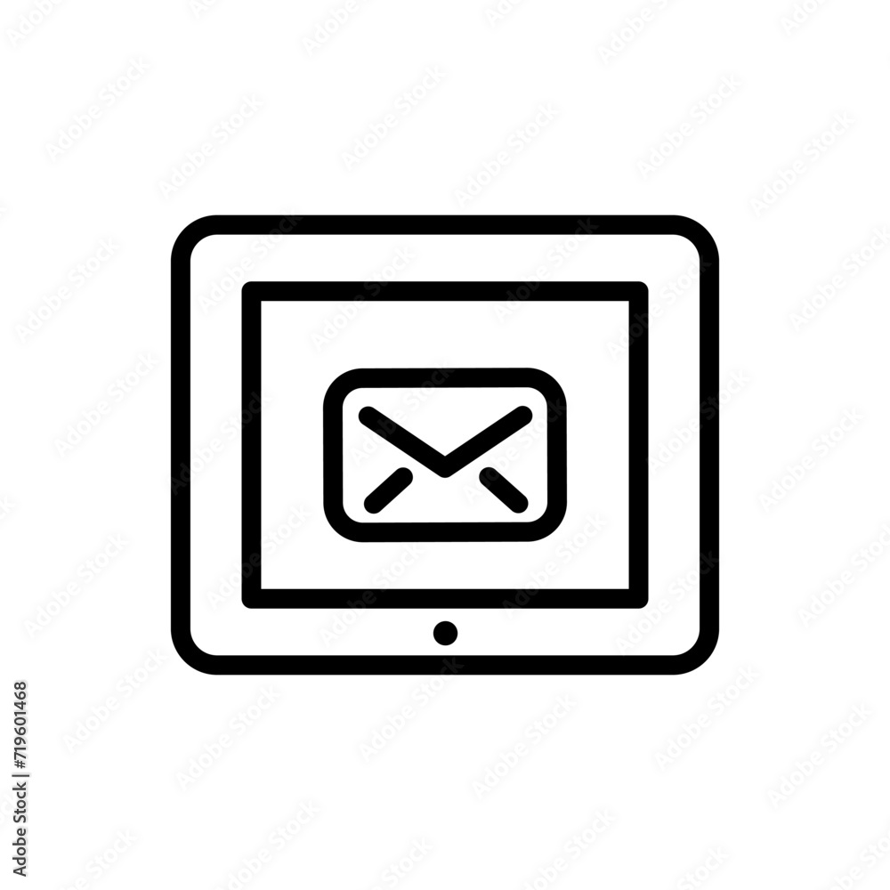 Vector black line icon thumbs up phone approval isolated on white background Vector black line icon thumbs up phone approval isolated on white background
