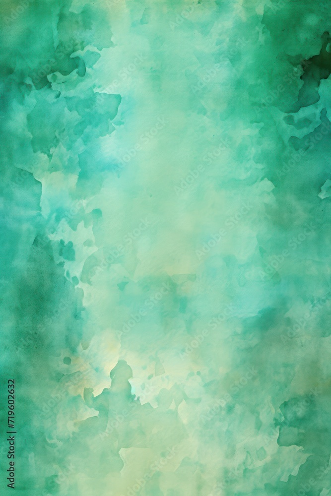 Jade watercolor abstract painted background on vintage paper background