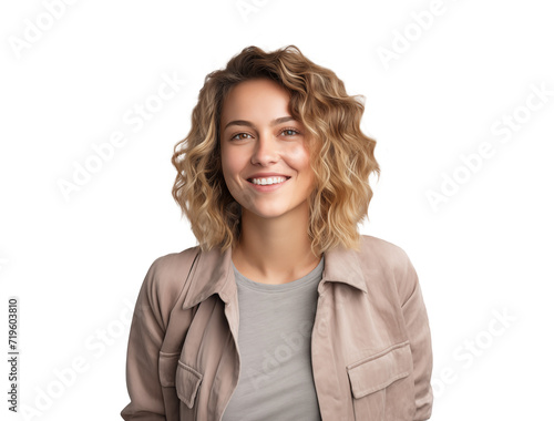 portrait of cheerful woman smiling