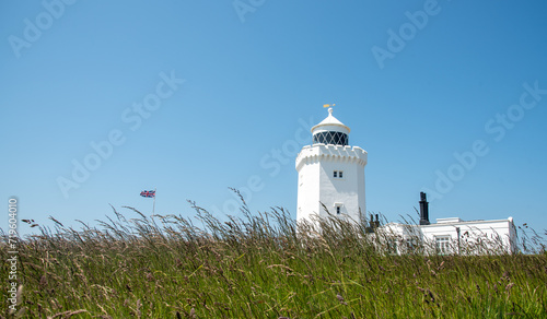 South foreland light houses. White cliffs of Dover Kent. photo